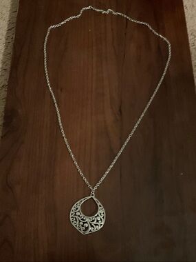 Silver Filigree Pendant Necklace - Women's Jewelry